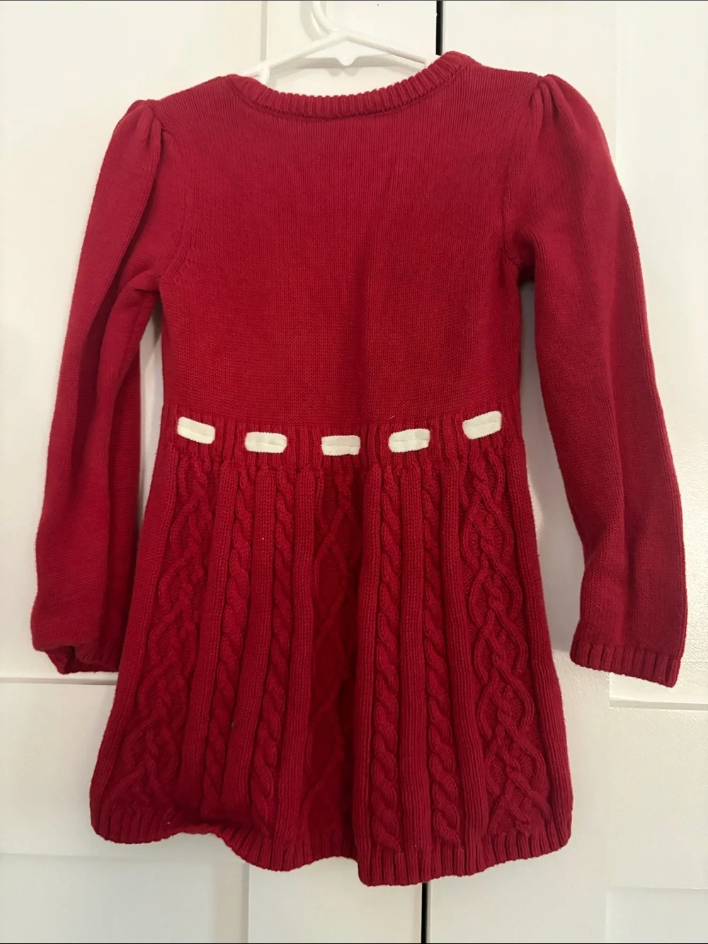 Gymboree Red Snowman Cable-Knit Holiday Dress with Bow